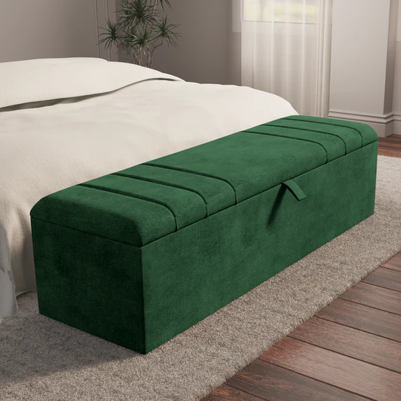 Dallas Ottoman Storage Box - Emerald Coniston