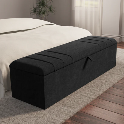 Dallas Ottoman Storage Box - Black Naples