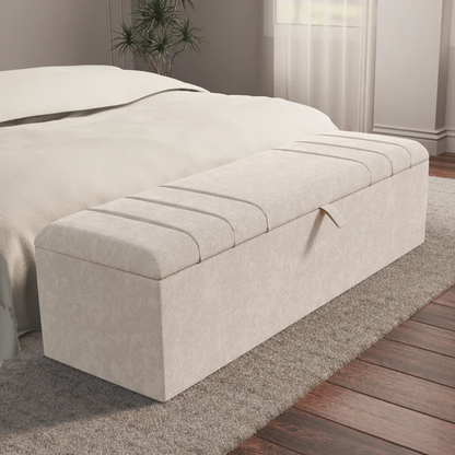 Dallas Ottoman Storage Box - Cream Naples