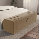 Dallas Ottoman Storage Box - Mink Plush Velvet