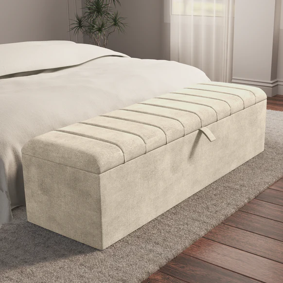 Lisbon Ottoman Storage Box - Almond Coniston