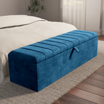 Lisbon Ottoman Storage Box - Blue Coniston