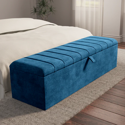 Lisbon Ottoman Storage Box - Blue Coniston