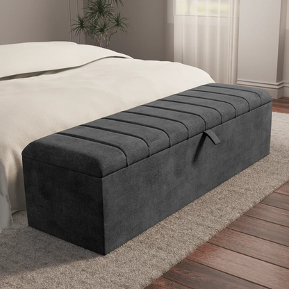 Lisbon Ottoman Storage Box - Charcoal Coniston