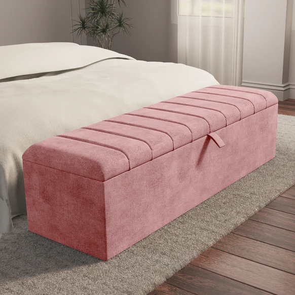 Lisbon Ottoman Storage Box - Pink Coniston
