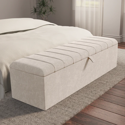Lisbon Ottoman Storage Box - Cream Naples