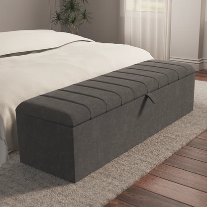 Lisbon Ottoman Storage Box - Slate Grey Naples