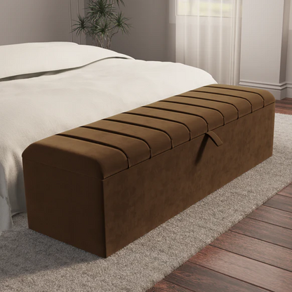 Lisbon Ottoman Storage Box - Mocca Plush Velvet