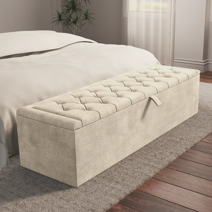 Madrid Ottoman Storage Box - Almond Coniston