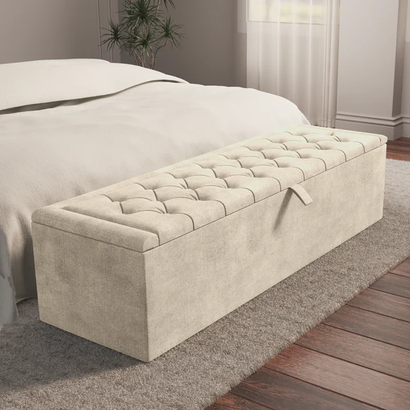Madrid Ottoman Storage Box - Almond Coniston