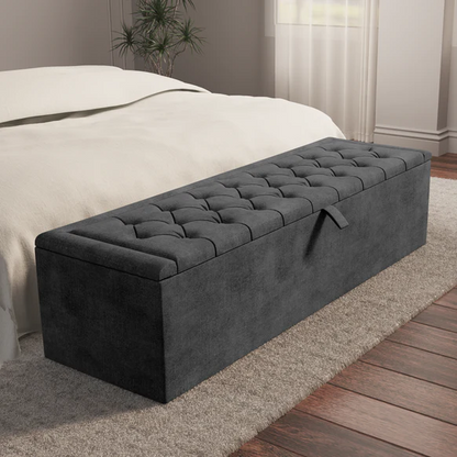 Madrid Ottoman Storage Box - Charcoal Coniston