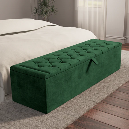 Madrid Ottoman Storage Box - Emerald Coniston