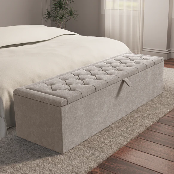 Madrid Ottoman Storage Box - Seal Grey Naples