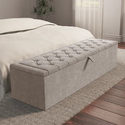 Madrid Ottoman Storage Box - Seal Grey Naples