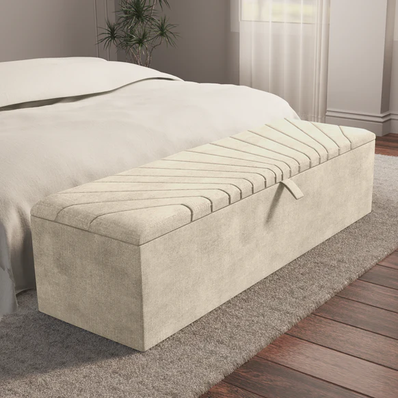Sunrise Ottoman Storage Box - Almond Coniston