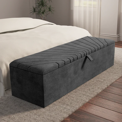 Sunrise Ottoman Storage Box - Charcoal Coniston