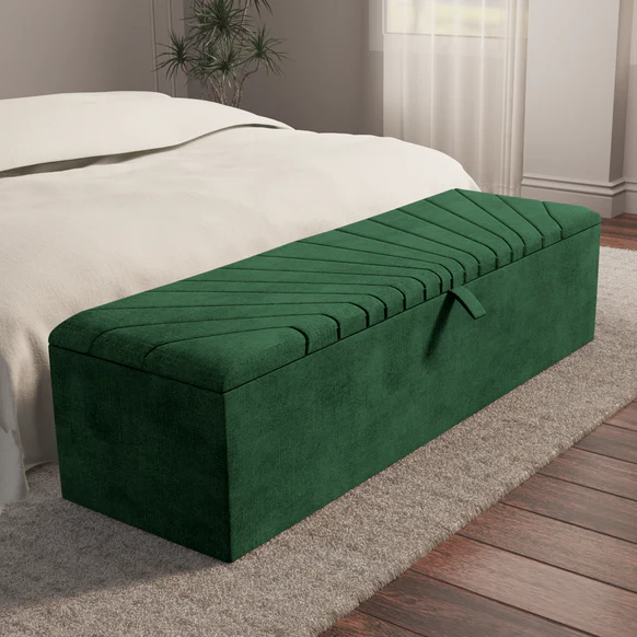 Sunrise Ottoman Storage Box - Emerald Coniston