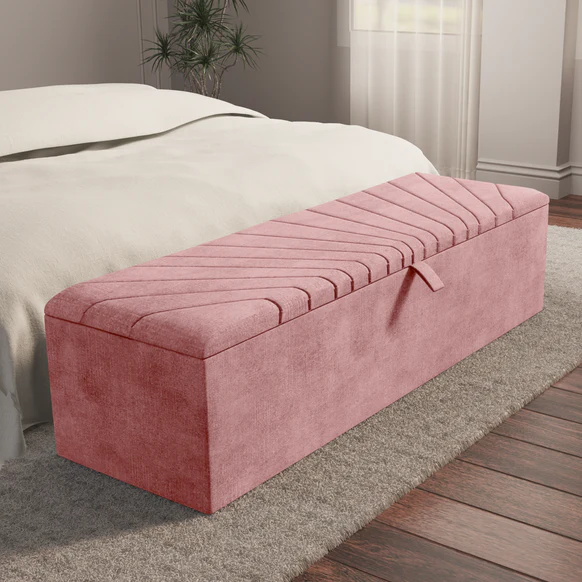 Sunrise Ottoman Storage Box - Pink Coniston