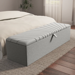 Sunrise Ottoman Storage Box - Silver Linoso
