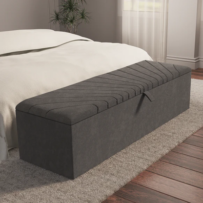 Sunrise Ottoman Storage Box - Slate Grey Naples