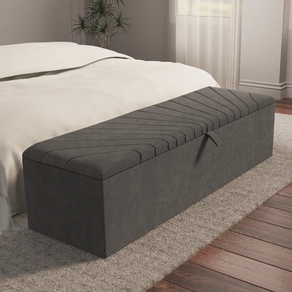 Sunrise Ottoman Storage Box - Slate Grey Naples
