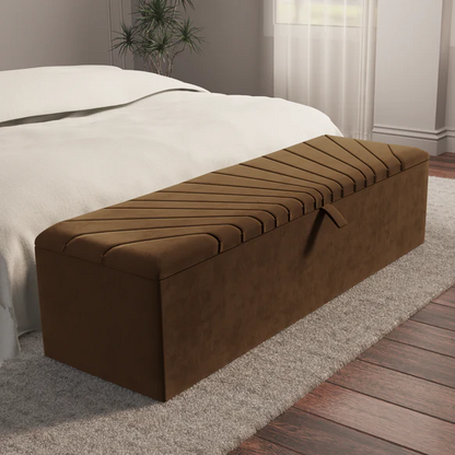 Sunrise Ottoman Storage Box - Mocca Plush Velvet