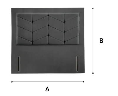 Lancaster Floor Standing Headboard - Steel Plush Velvet dimensions