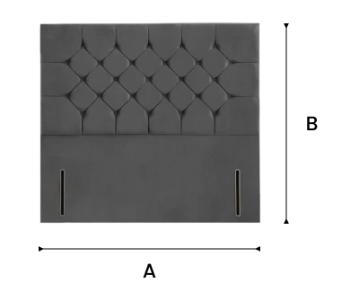 Suva Floor Standing Headboard - Silver Chenille dimensions